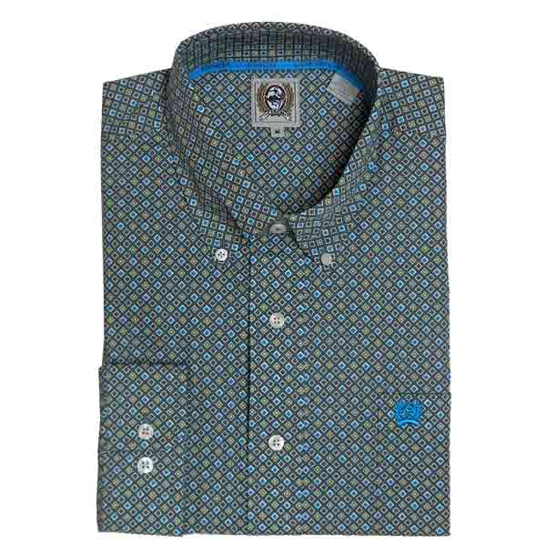 Cinch Multi-Color Print Western Long Sleeve Shirt S,M