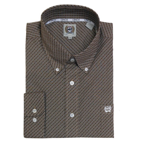 Cinch Men's Khaki Printed Shirt XS