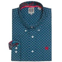 Cinch Patterned Teal Western Shirt
