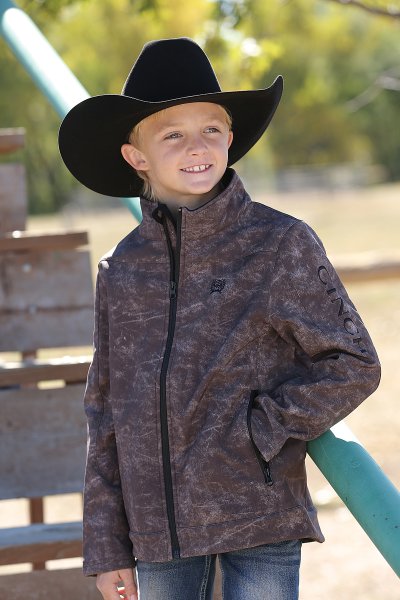 Cinch Boy's Brown Printed Bonded Jacket L