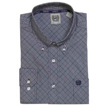 Cinch Bias Purple Plaid Button Down Shirt XXL