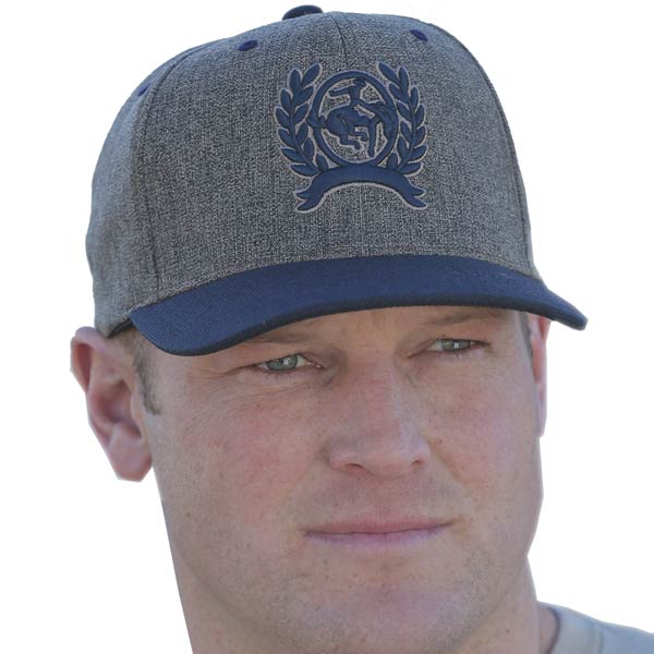 Cinch Logo Flexfit Hat in Navy and Gray