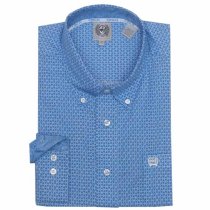 Cinch Royal Triangular Print Button Down