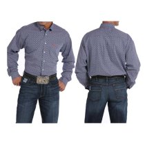 Cinch Navy Patterned Cinch Button Down for Men M