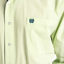 Cinch Mens Lime Striped Button Down S