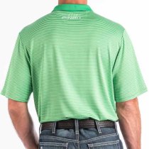 Cinch Arenaflex Green Striped Polo M
