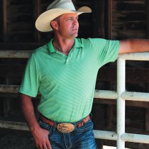 Cinch Arenaflex Green Striped Polo M