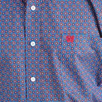 Cinch Blue Geometric Floral Button Down S