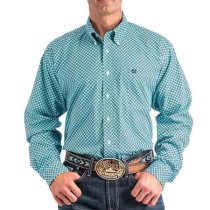 Cinch Geometric Turquoise Button Down XXL