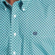 Cinch Geometric Turquoise Button Down XXL