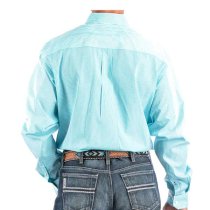 Cinch Mens Turquoise Striped Button Down XXL