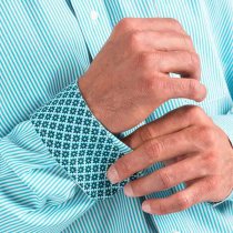 Cinch Mens Turquoise Striped Button Down XXL