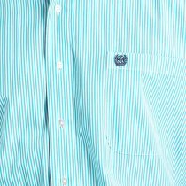 Cinch Mens Turquoise Striped Button Down XXL