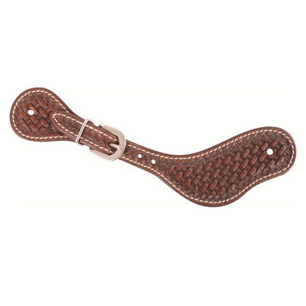 Cashel Basket Weave Spur Strap in Chocolate
