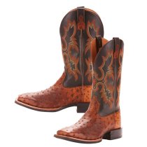 Ariat Exotic Brown Ostrich Quantum Classic ST Boots 8EE