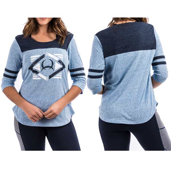 Cinch Ladies Athletic Heathered Baseball Tee XS