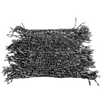 Joy Susan Black Grey Fringe Knit Scarf