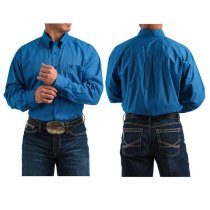 Cinch Blue Deco Print Button Down M