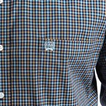 Cinch Navy/Brown/Blue Checkered Plaid Button Down L