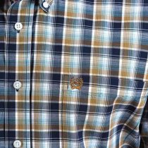 Cinch Brown/Multi Blue Plaid Button Down