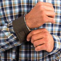 Cinch Brown/Multi Blue Plaid Button Down