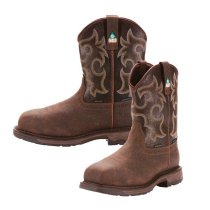 Ariat Bruin Brown Workhog Wide Square Toe H2O Boots 8D