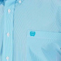 Cinch Light Blue Striped Classic Fit Button Down M