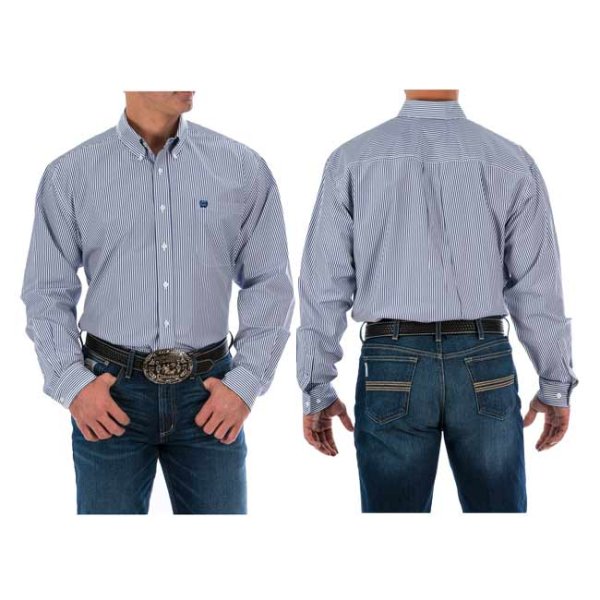 Cinch Royal Striped Classic Fit Button Down L