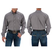 Cinch Grey Plaid Button Down S