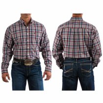 Cinch Grey/Burgundy/Blue Plaid Button Down