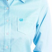 Cinch Womens Light Blue Striped Button Down