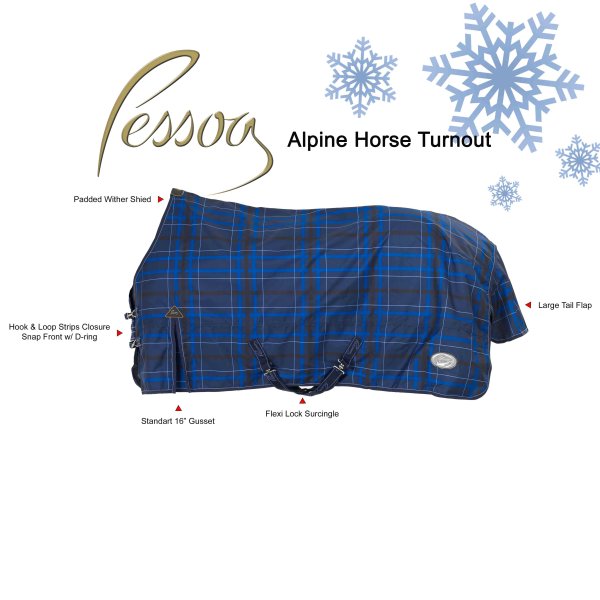 Pessoa 1200D Horse Turnout Waterproof Blanket Navy Black 78