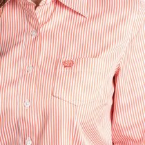 Cinch Ladies Coral Striped Button Down