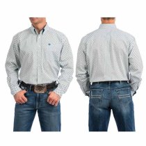 Cinch Light Blue Circle Pattern Button Down XXL