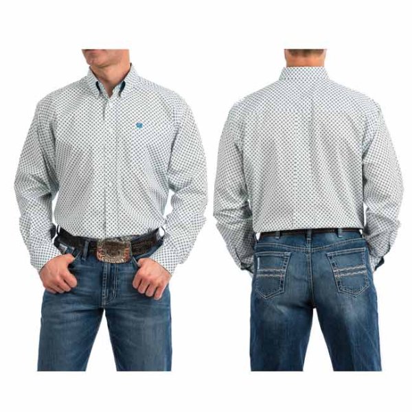 Cinch Light Blue Circle Pattern Button Down XXL