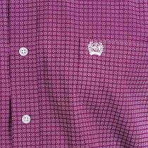 Cinch Purple Square Patterned Button Down S, XXL