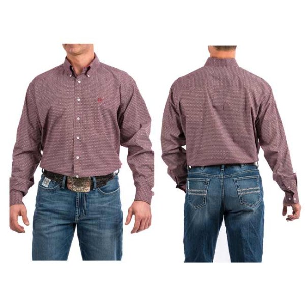 Cinch Red/Multicolored Button Down S