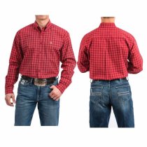 Cinch Red Double Plaid Button Down L, XL, XXL