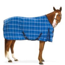 Blue Plaid Polyester Horse Sheet