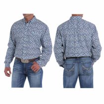 Cinch Navy/Multicolored Paisley Button Down