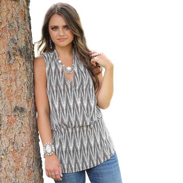 Cruel Womens Printed Surplice Tank XS