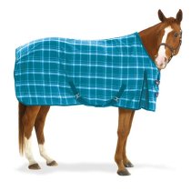 Turquoise Plaid Polyester Horse Sheet