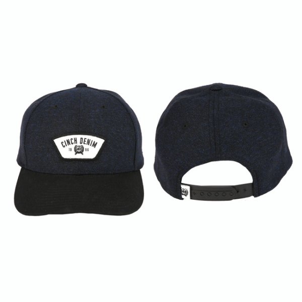 Cinch Black and Heathered Blue Snap Back Cap