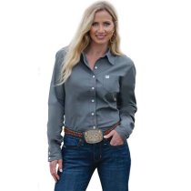 Cinch Ladies Gray Pinpoint Shirt