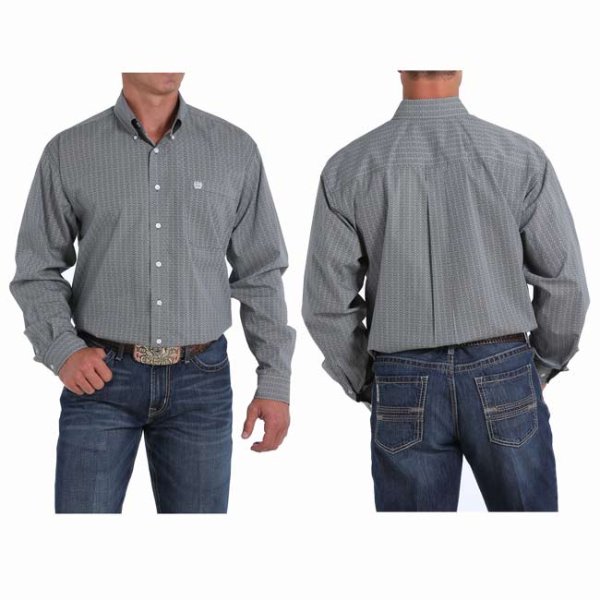 Cinch Gray Patterned Button Down S