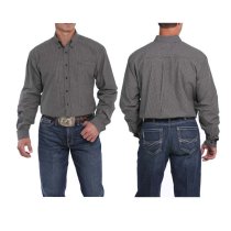Cinch Black and Khaki Checkered Plaid Button Down XXXL