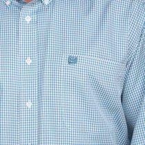 Cinch Teal Checkered Button Down