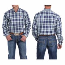 Cinch Navy/Mint/Red Plaid Button Down
