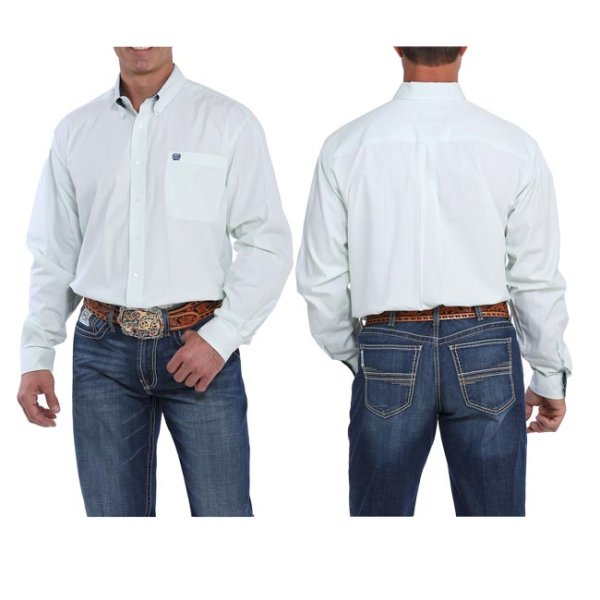 Cinch Mint Striped Button Down