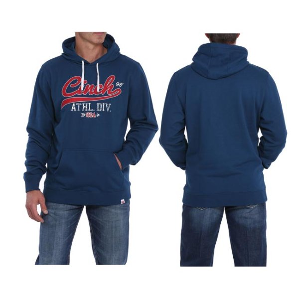 Cinch Men's Navy with Red Logo Hoodie